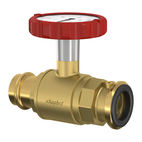 Flamco Pumpen-KH m. Thermometergr. rot, SKB DN25 Press 28 PN16 M+V Kontur MS F10525