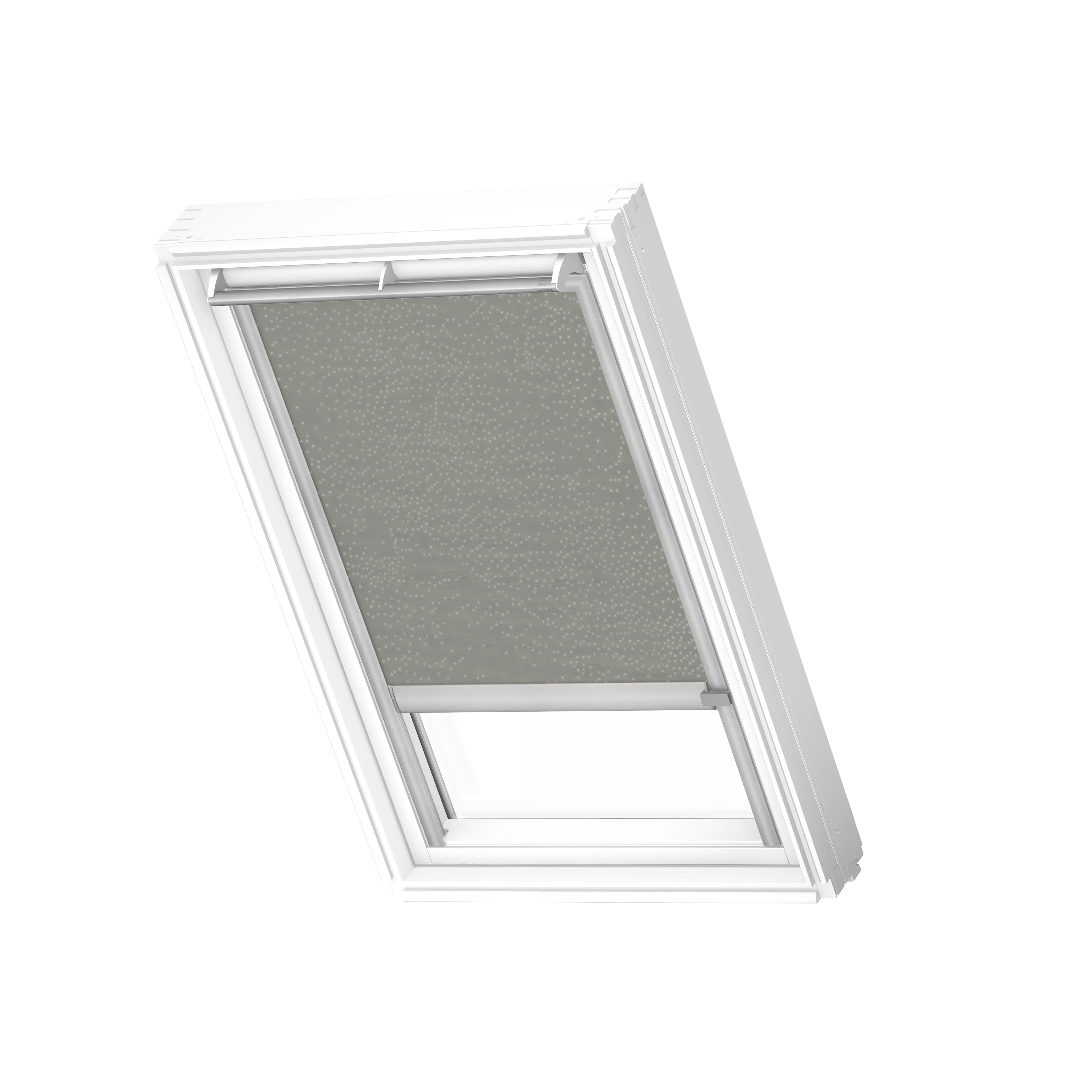 VELUX Sichtschutz-Rollo elektro Olivebeige gepunktet, alu Schiene, Premium RML CK04 4165K
