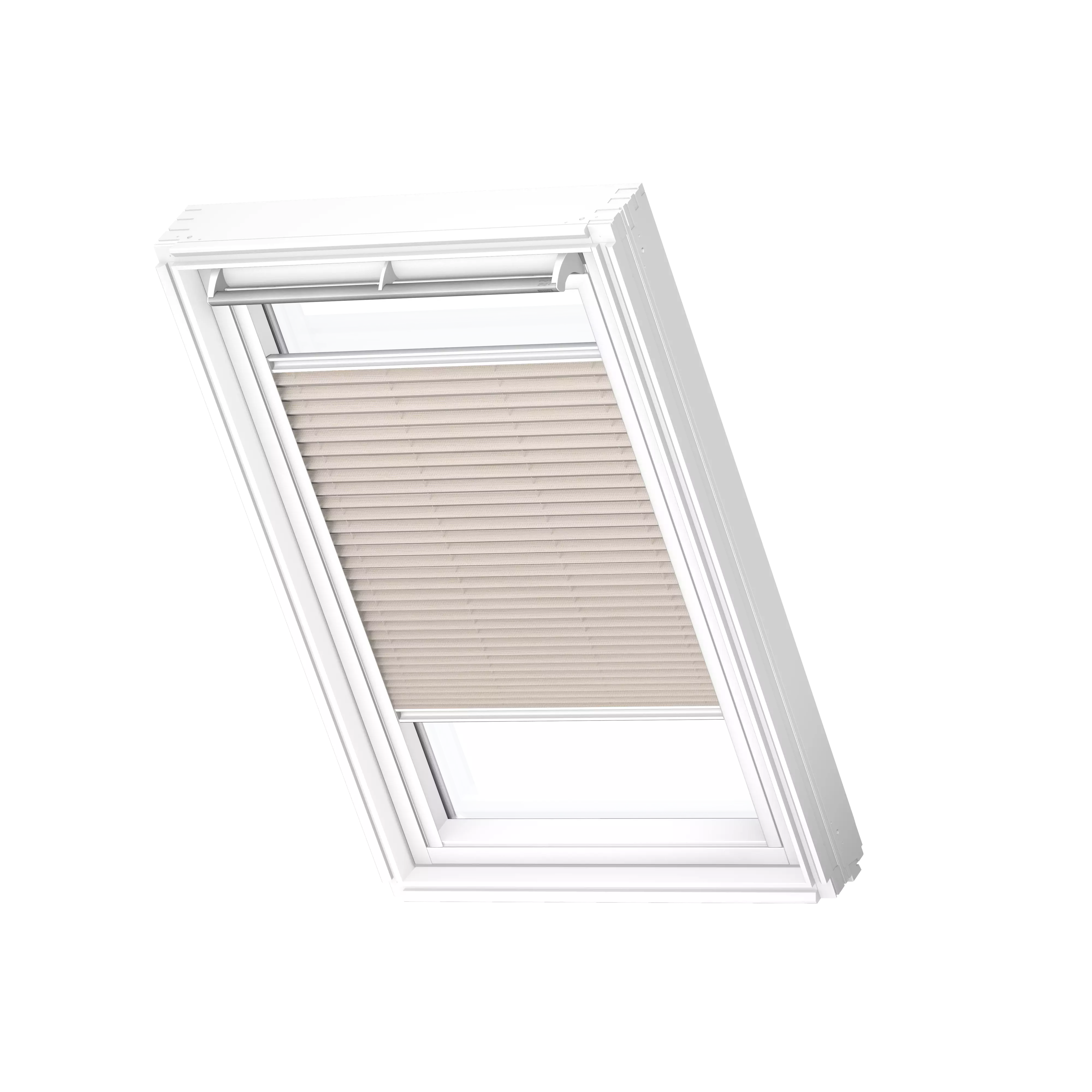 VELUX Plissee manuell Leinen, weisse Schiene, Premium FHL M10 1275SWL