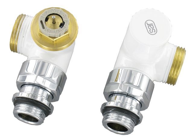 Flamco Design-Therm.-Ventil-Set Wi.eck D3933 G1/2a x G3/4a Eurok. MS weiss CL342001001