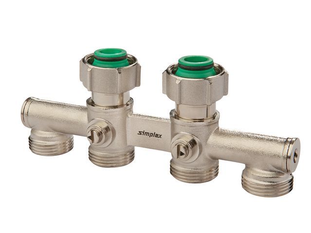 Flamco 4-fach-Hahnblock D2 Durchg. G3/4i x G3/4a MS vern. m. Konus F10059 Flamco 4-fach-Hahnblock D2 Durchg. G3/4i x G3/4a MS vern. m. Konus F10059