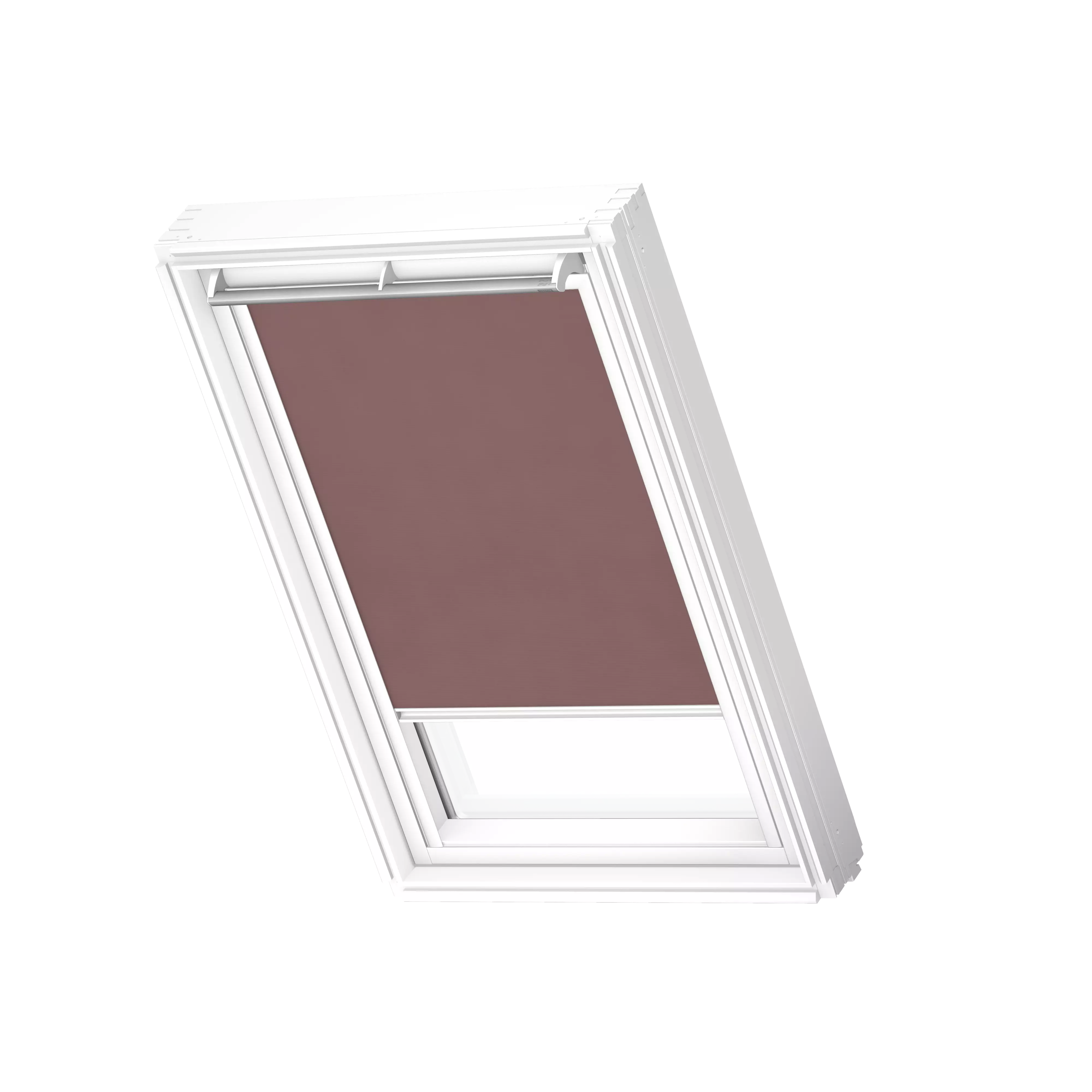VELUX Rollo manuell Rosenholz, weisse Schiene, Premium RFL SK06 4168SWL