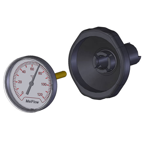 Flamco Griff mit Thermometer blau ME-58071.912 Flamco Griff mit Thermometer blau ME-58071.912