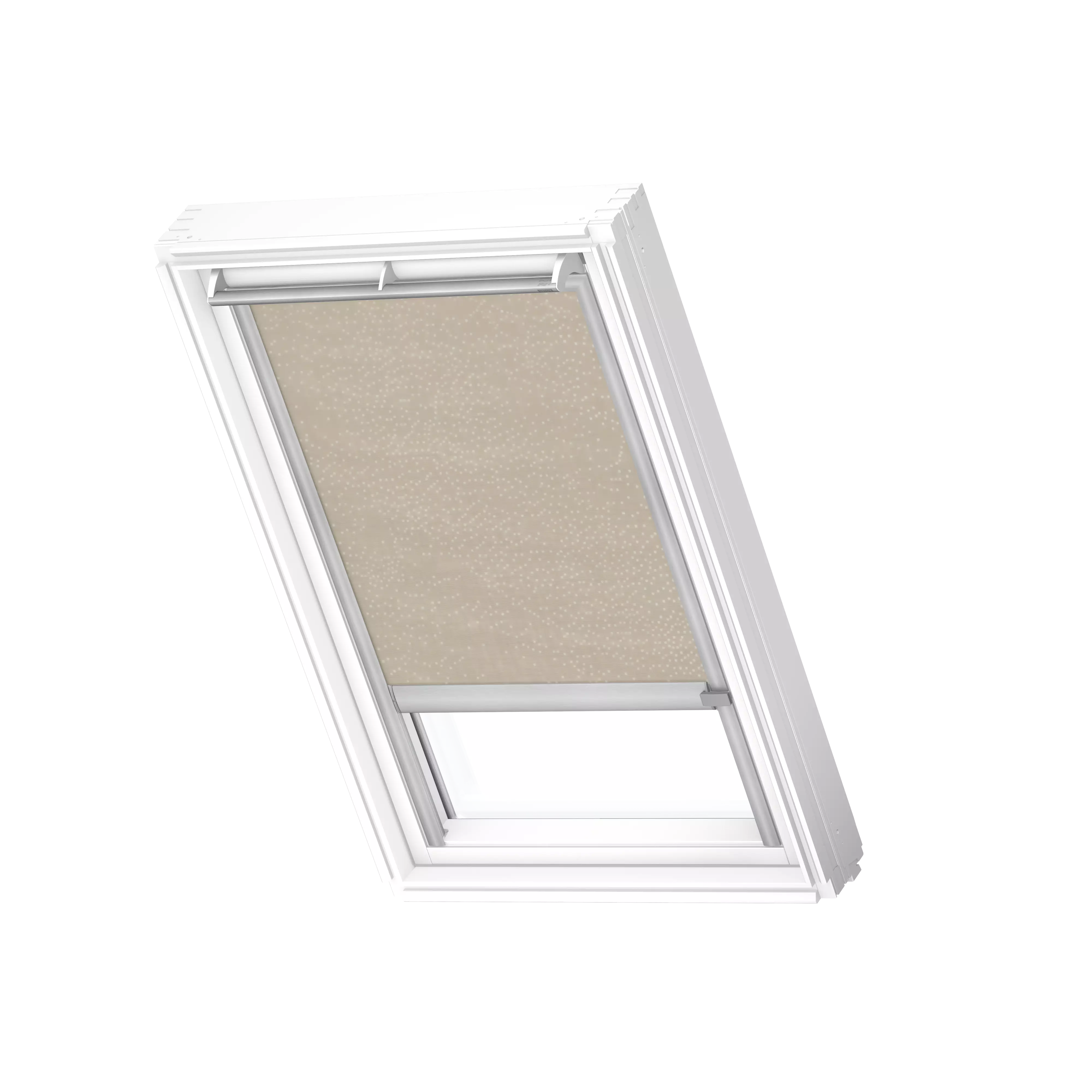 VELUX Sichtschutz-Rollo elektro Sandbeige gepunktet, alu Schiene, Premium RML SK08 4171K
