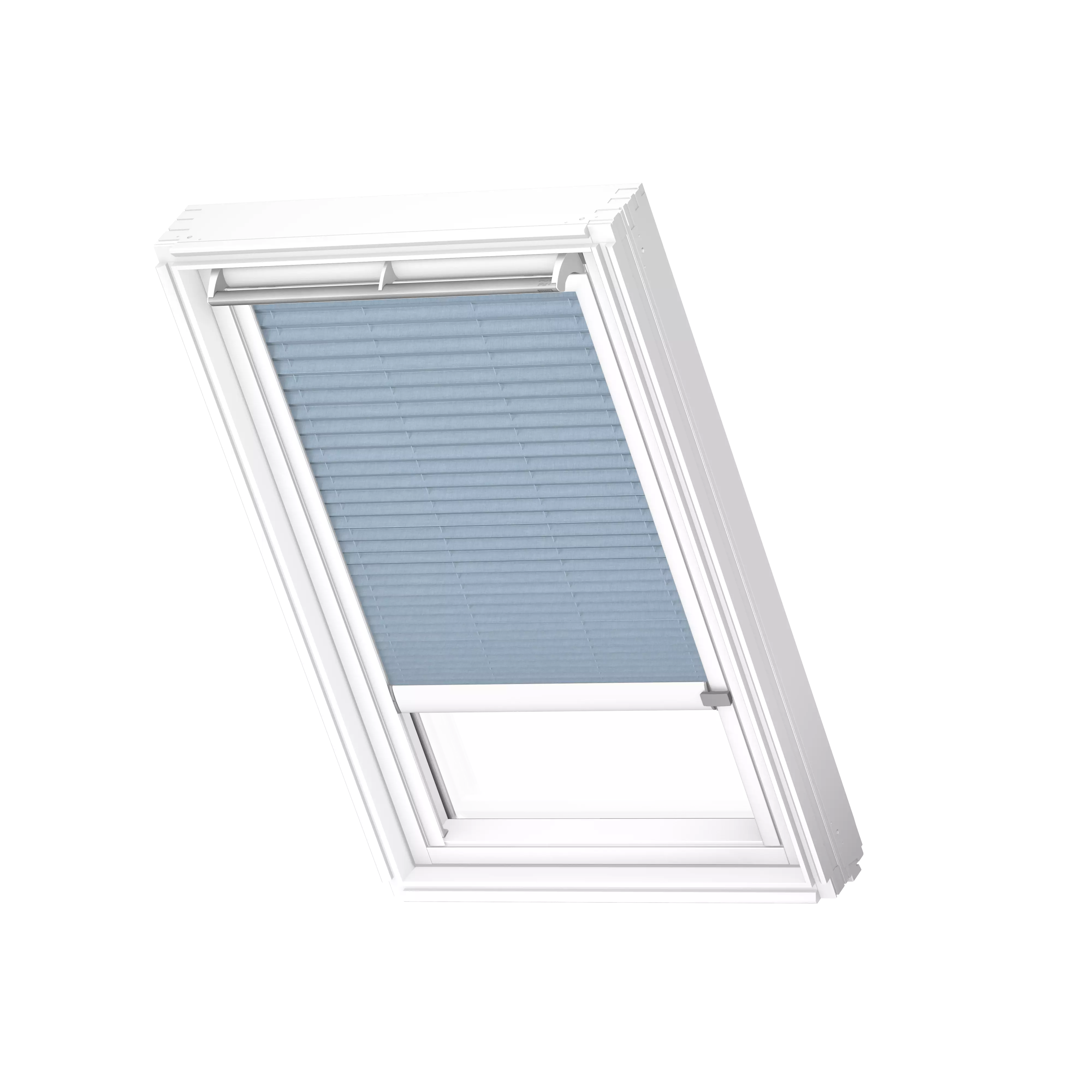 VELUX Plissee solar Denim, weisse Schiene, Premium FSL U10 1286KWL