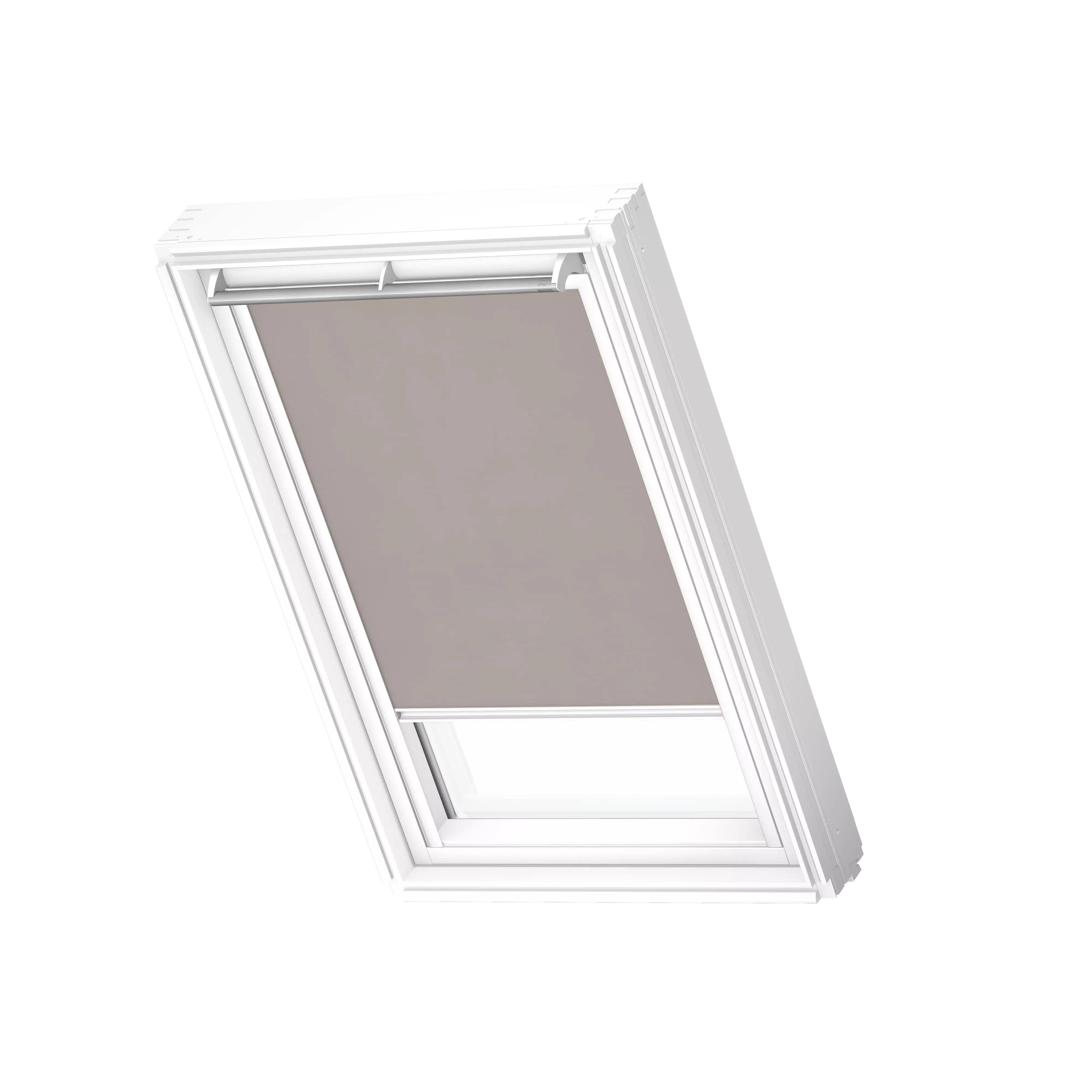 VELUX Rollo manuell Helltaupe, weisse Schiene, Premium RFL PK10 4169SWL