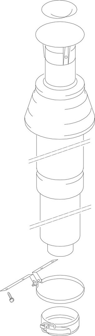 BOSCH Ersatzteil TTNR: 7736700084 Dachdurchfuehrung DN80/125 DO konz sw