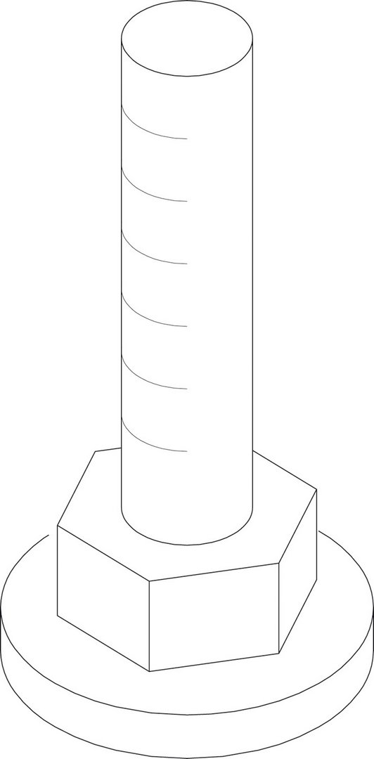 BOSCH Ersatzteil TTNR: 8738203234 Stellfuss M10 X 68
