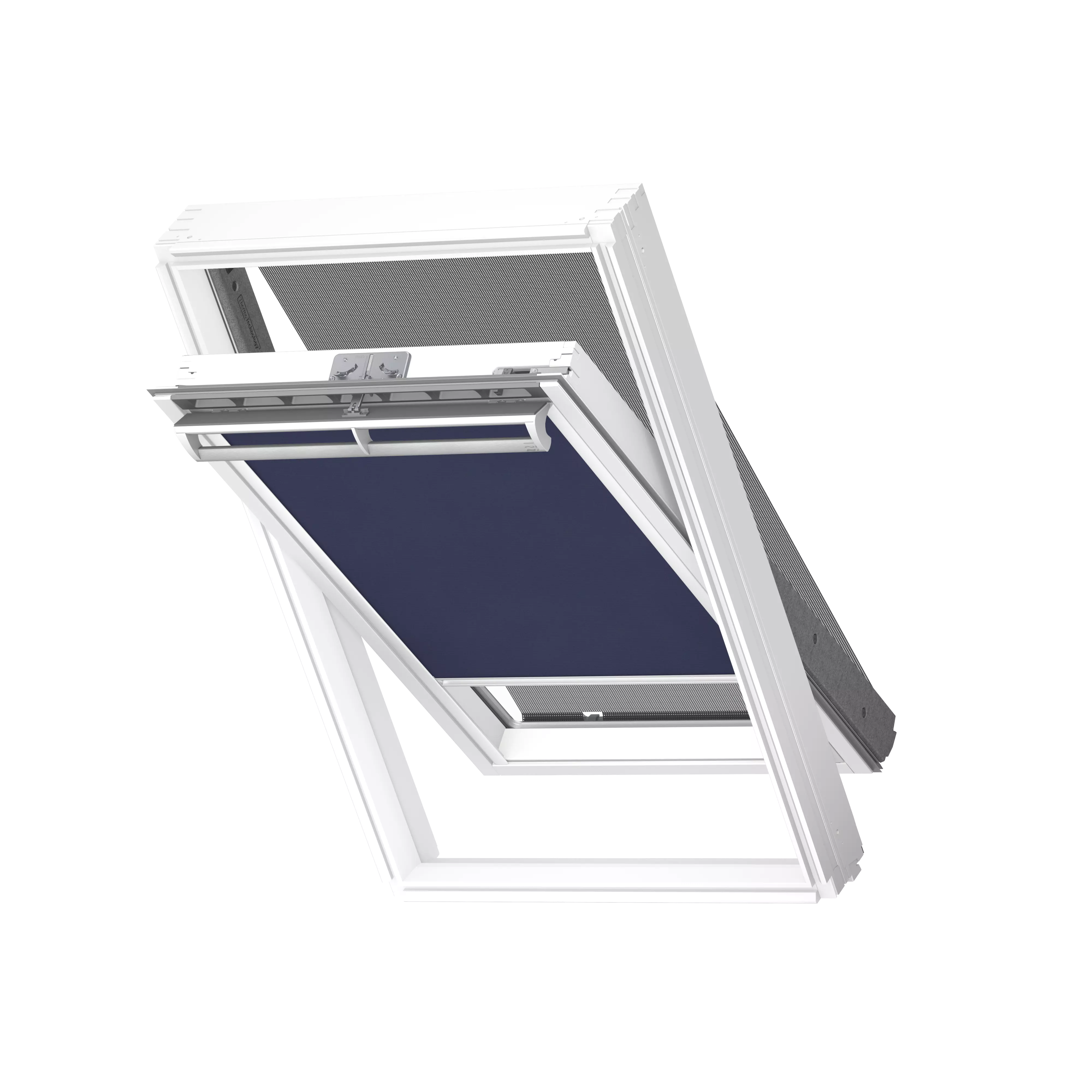 VELUX Vorteils-Set Markise u. Rollo Dunkelblau, weisse Schiene, Standard ROF UK04 9050SWL