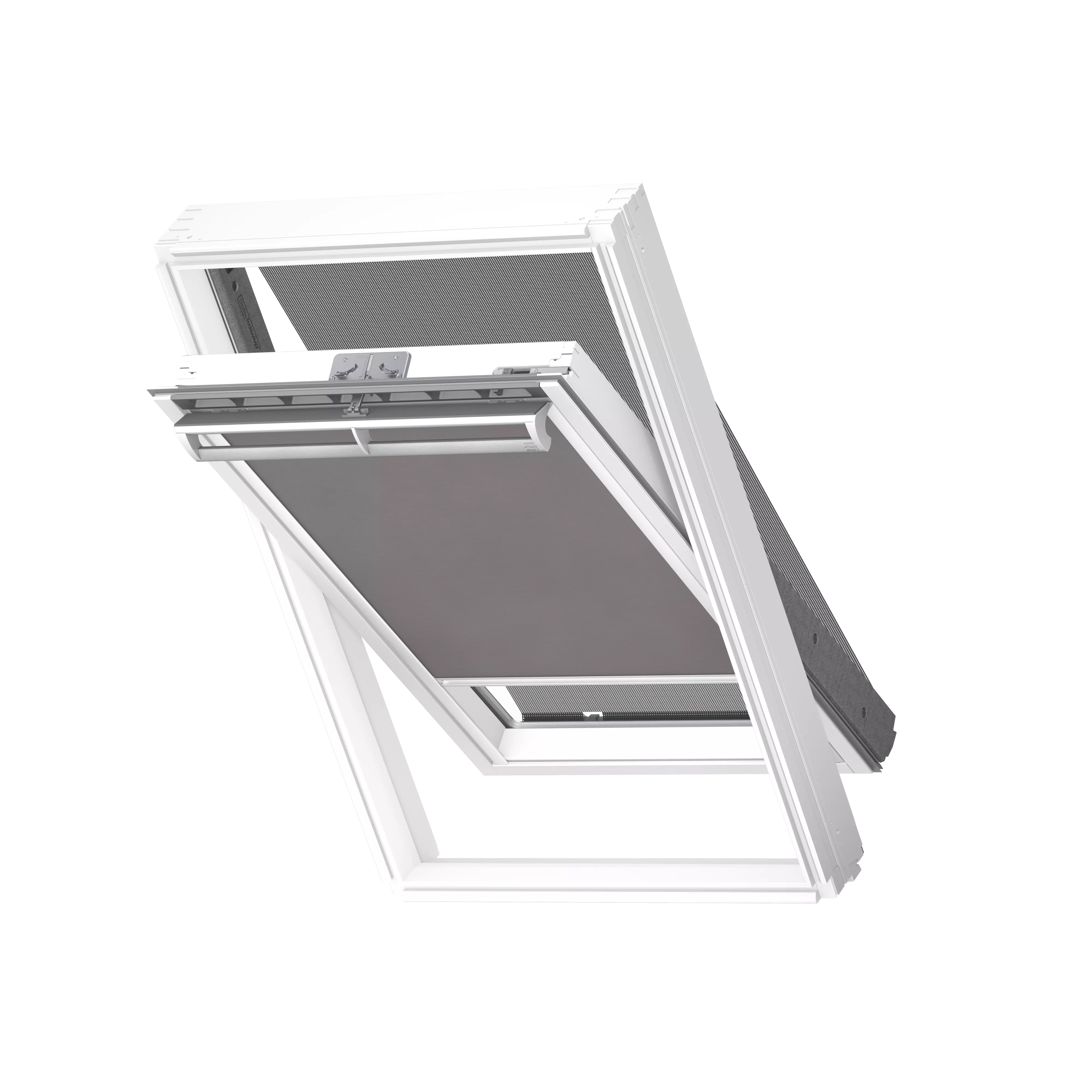 VELUX Vorteils-Set Markise u. Rollo Grau, weisse Schiene, Standard ROF UK08 4161SWL