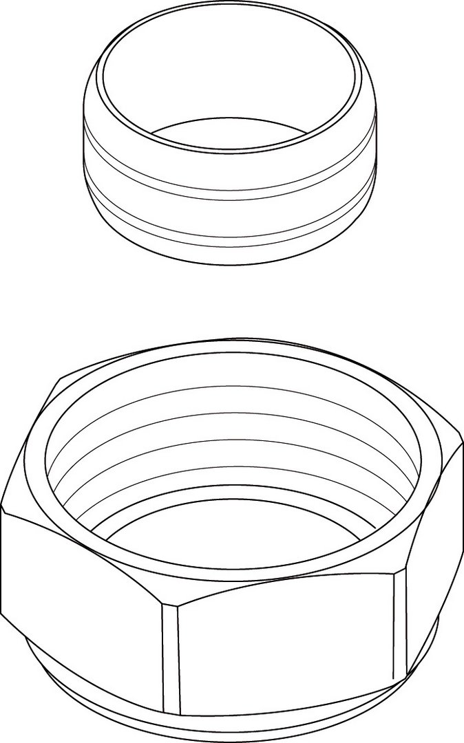 BOSCH Ersatzteil TTNR: 87186633350 Mutter 3/4" - Klemmring 15mm BOSCH Ersatzteil TTNR: 87186633350 Mutter 3/4" - Klemmring 15mm