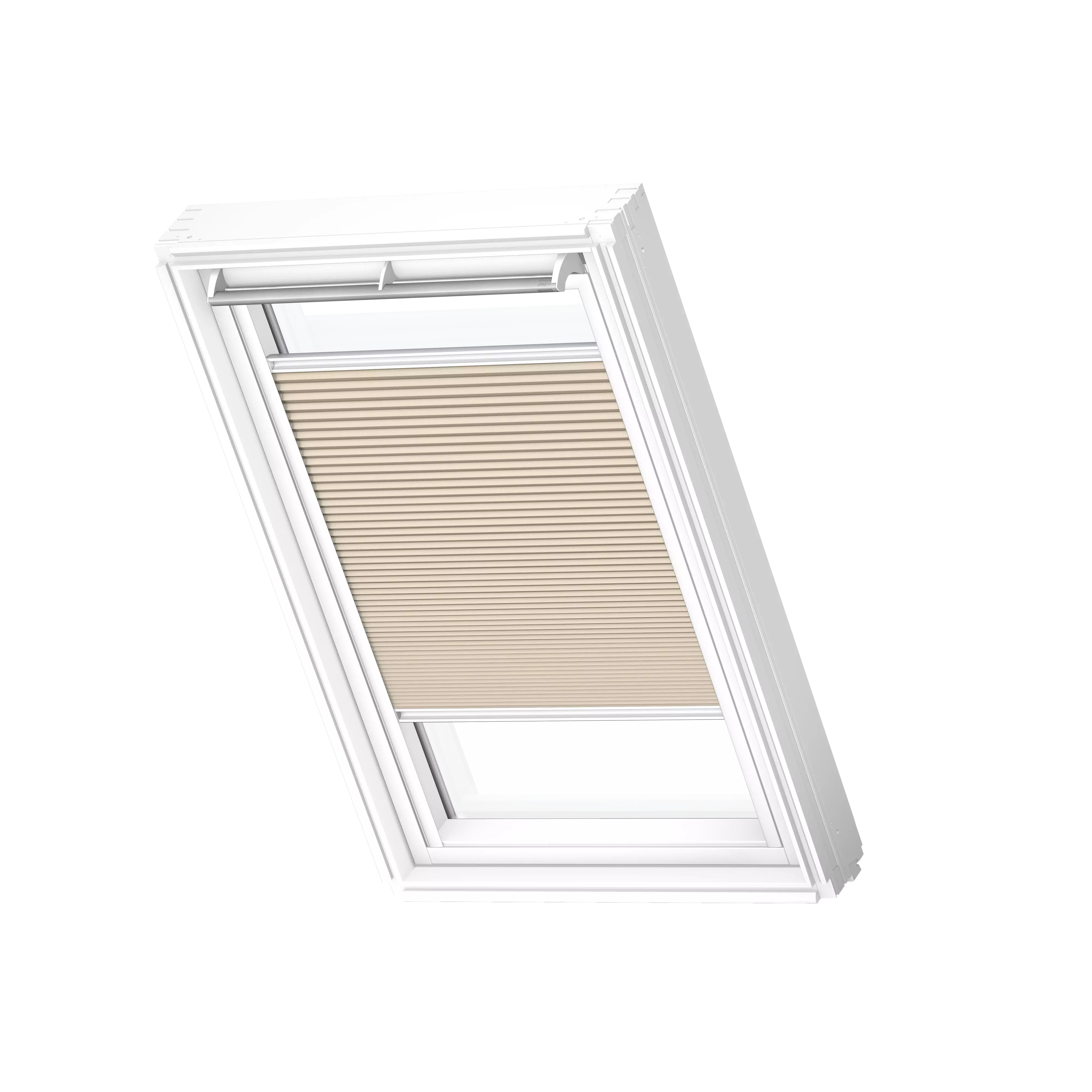 VELUX Wabenplissee Beige, weisse Schiene, Premium FHC C02 1155SWL