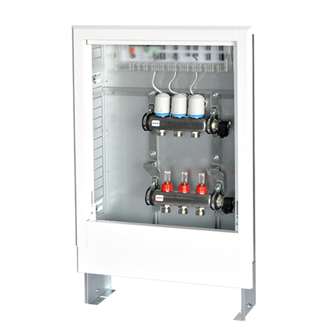 Flamco Verteilerstation fuer FBH, 2 HK m. Regelung, vormont. in UP-Schrank F18750 Flamco Verteilerstation fuer FBH, 2 HK m. Regelung, vormont. in UP-Schrank F18750