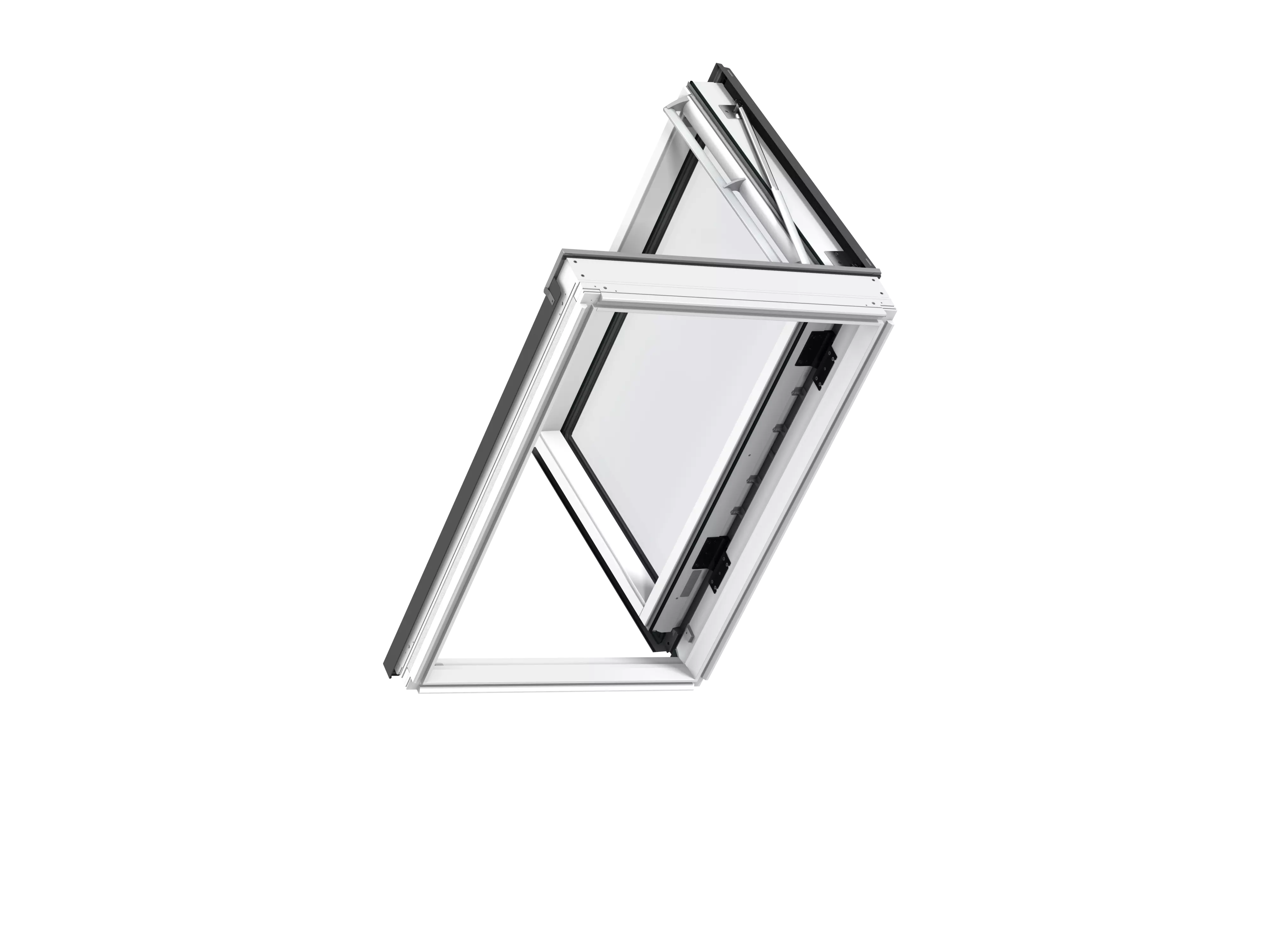 VELUX Wohn- und Austiegsfenster links weiss lackiert EN. PLUS Alu 66 x 118 GXLA FK06 2066