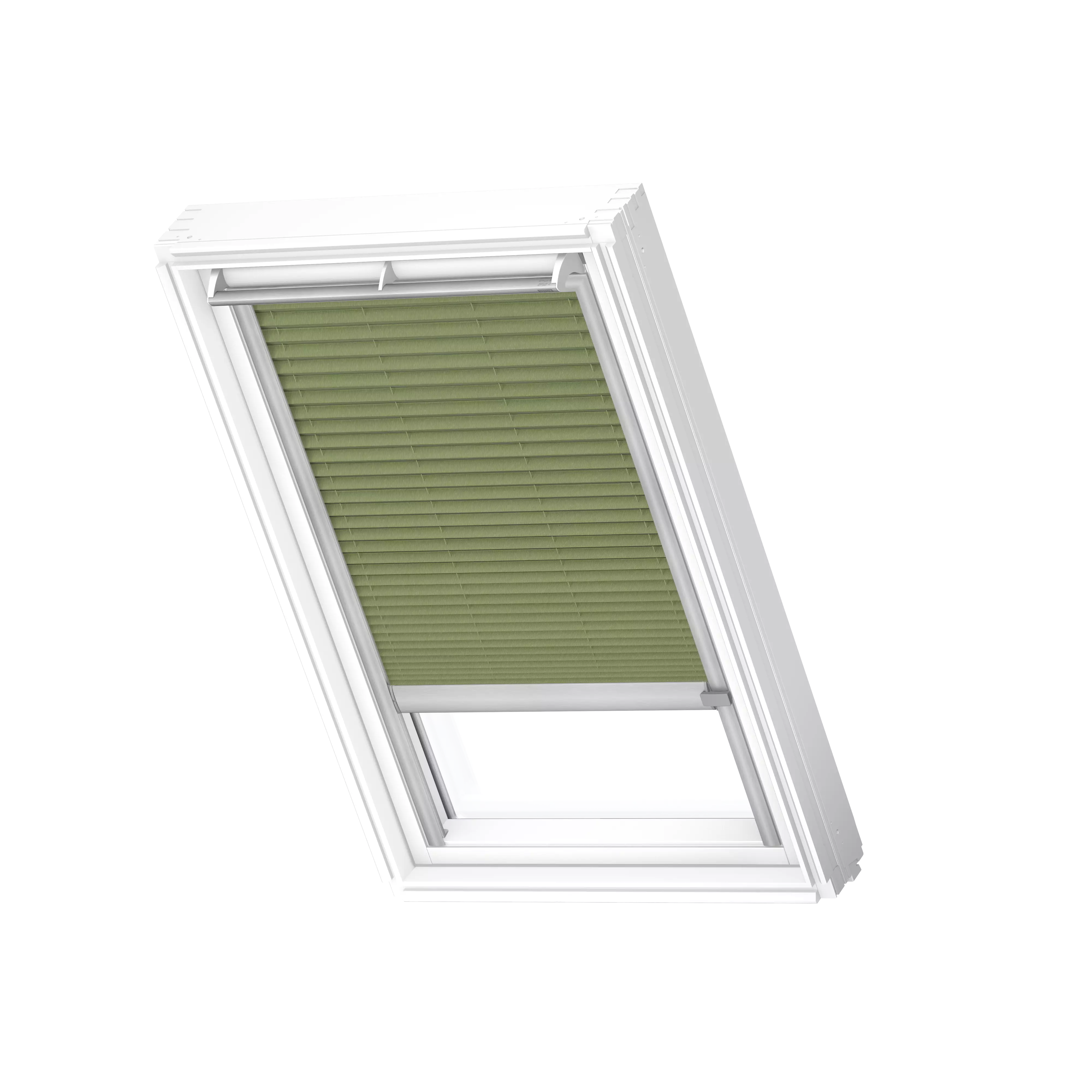 VELUX Plissee solar Moosgruen, alu Schiene, Premium FSL CK06 1280K