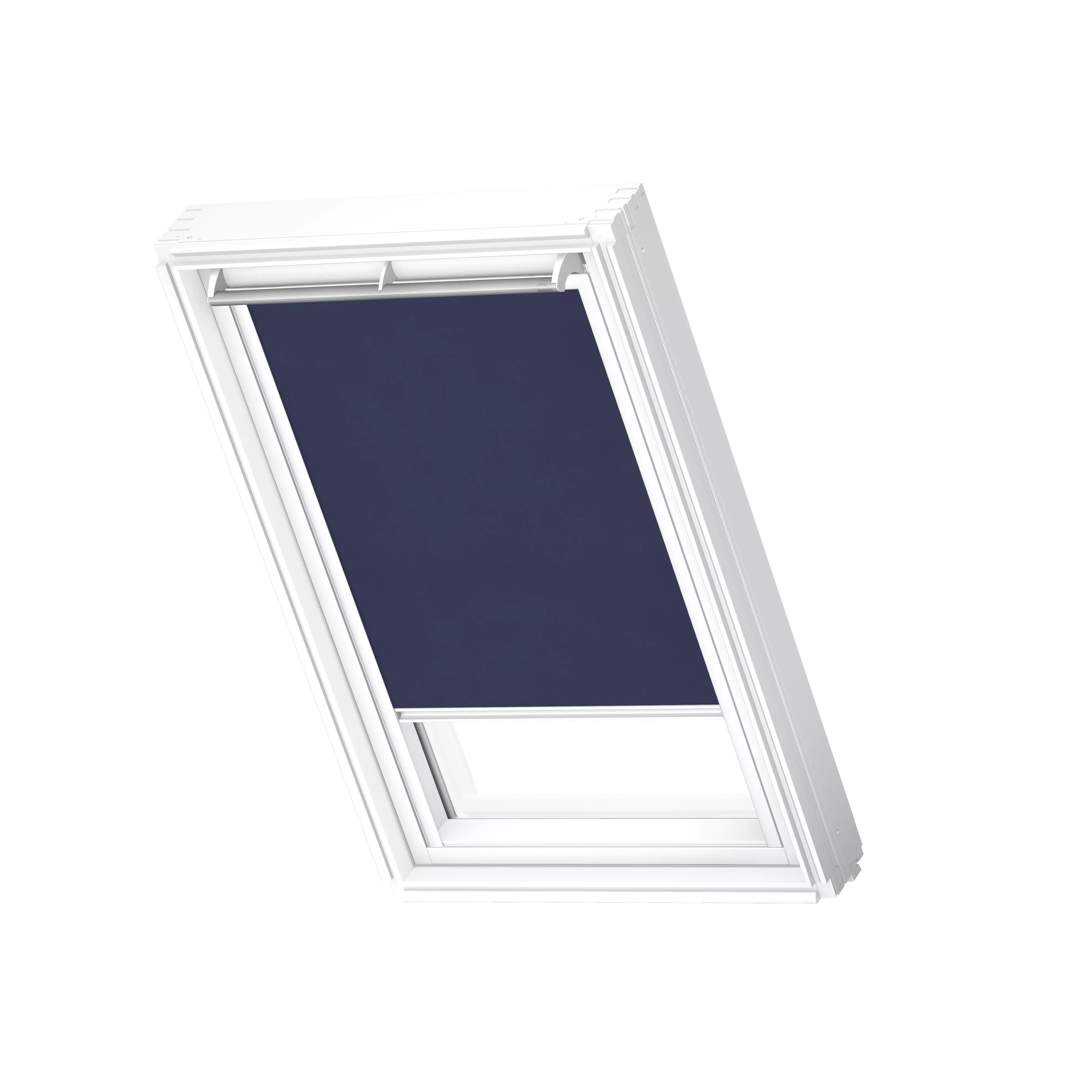 VELUX Rollo manuell Dunkelblau, weisse Schiene, Standard RFL U04 9050SWL VELUX Rollo manuell Dunkelblau, weisse Schiene, Standard RFL U04 9050SWL