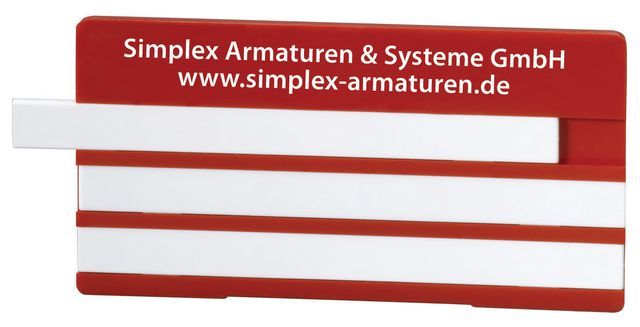 Flamco Bezeichnungsschild m. 3 Leerleisten 100 x 50mm Kunststoff weiss m. Aufdruck F55104.51