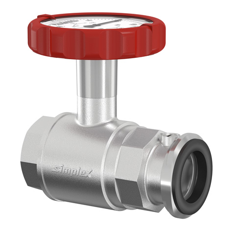 Flamco Pumpen-KH m. Thermometergr. rot, SKB DN25 G1i PN16 MS vern. F10135