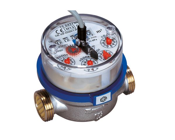 Flamco ETW-EAK Wasserzaehler Imp. Q3=2,5m3/h 100l/Imp,Kaltwasser,G3/4x80mm,blank M1275630B3