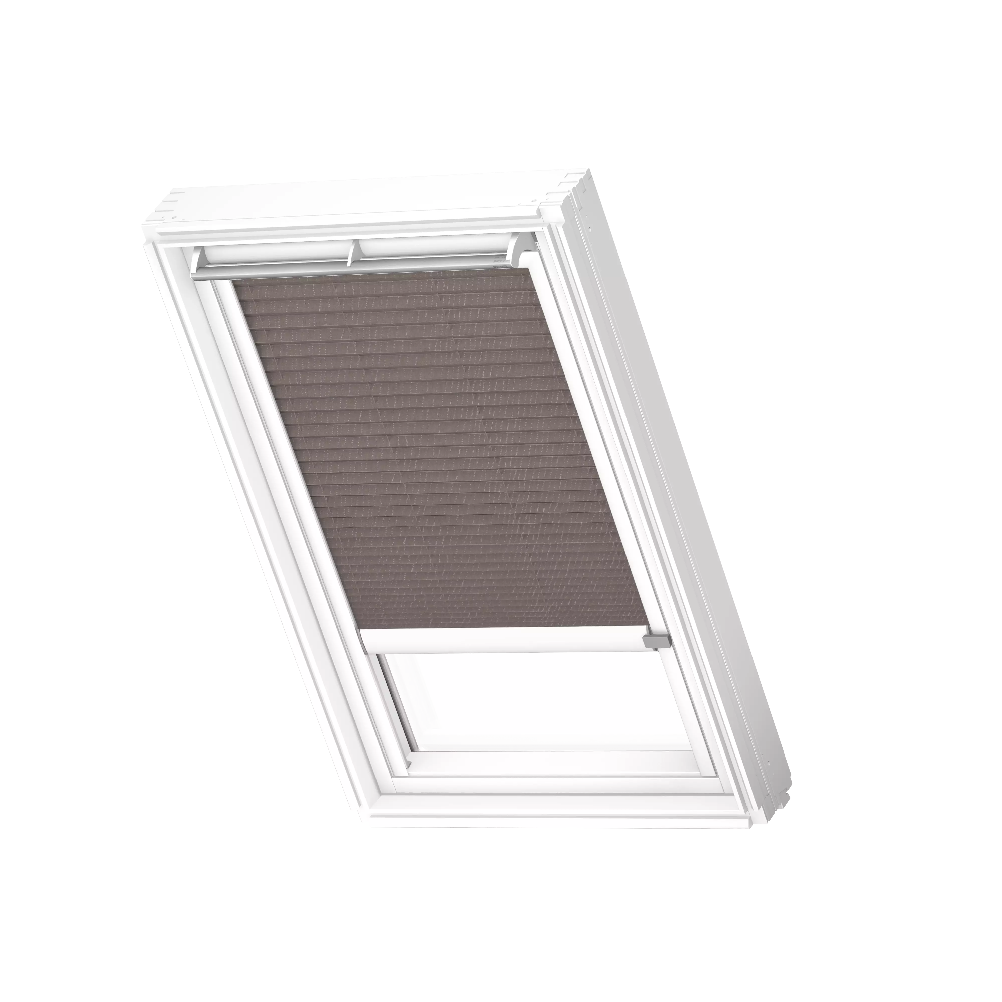 VELUX Plissee solar Mokka gepunktet, weisse Schiene, Premium FSL F04 1276KWL