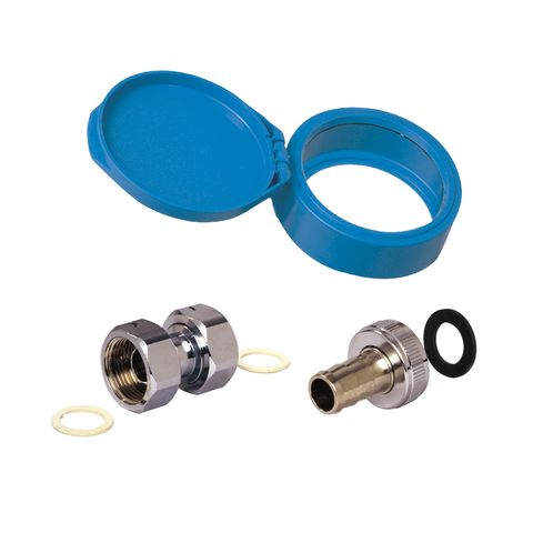 Flamco Gartenwasseranschluss-Set DN15 Ms roh Anschlussverschraubung, Schutzhaube M1271060