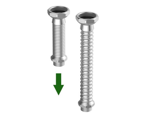 Flamco InoFlamcoexi Stretch-Verbindungsrohr 3/4" IG x 3/4" AG, 70 mm M46009 Flamco InoFlamcoexi Stretch-Verbindungsrohr 3/4" IG x 3/4" AG, 70 mm M46009