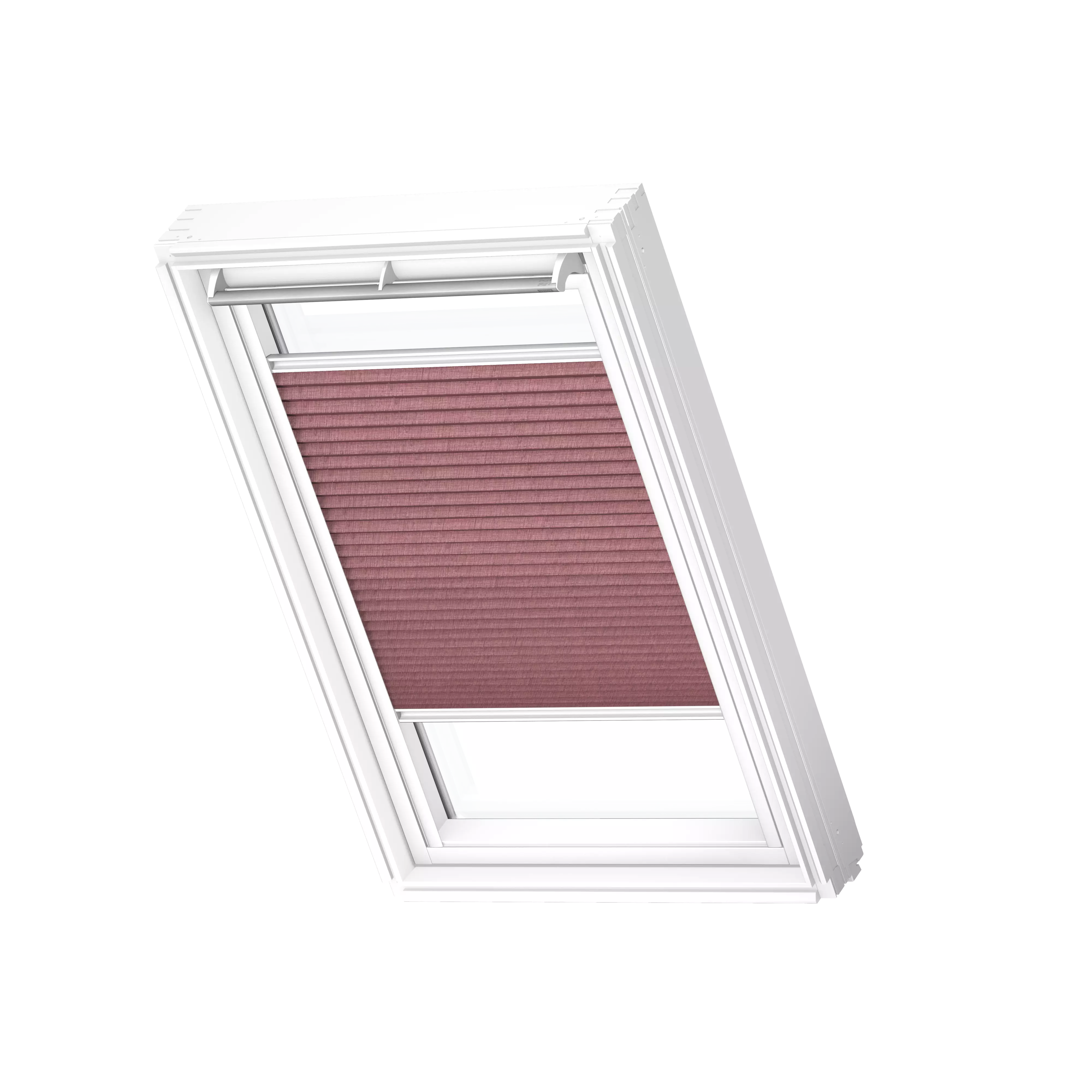 VELUX Plissee manuell Weinrot, weisse Schiene, Premium FHL PK06 1279SWL