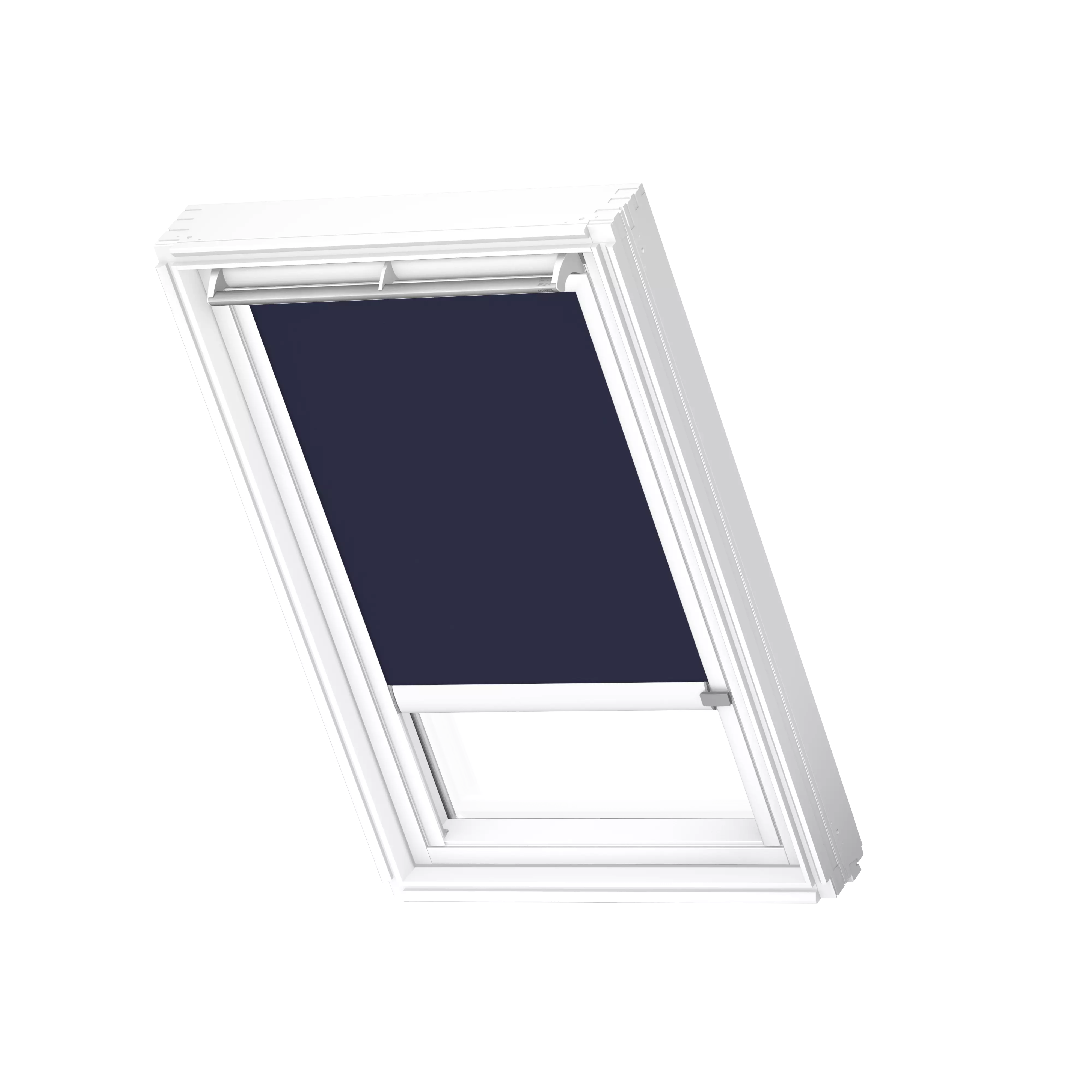 VELUX Verdunkelungs-Rollo elektro Dunkelblau, weisse Schiene, Standard DML U08 1100KWL VELUX Verdunkelungs-Rollo elektro Dunkelblau, weisse Schiene, Standard DML U08 1100KWL