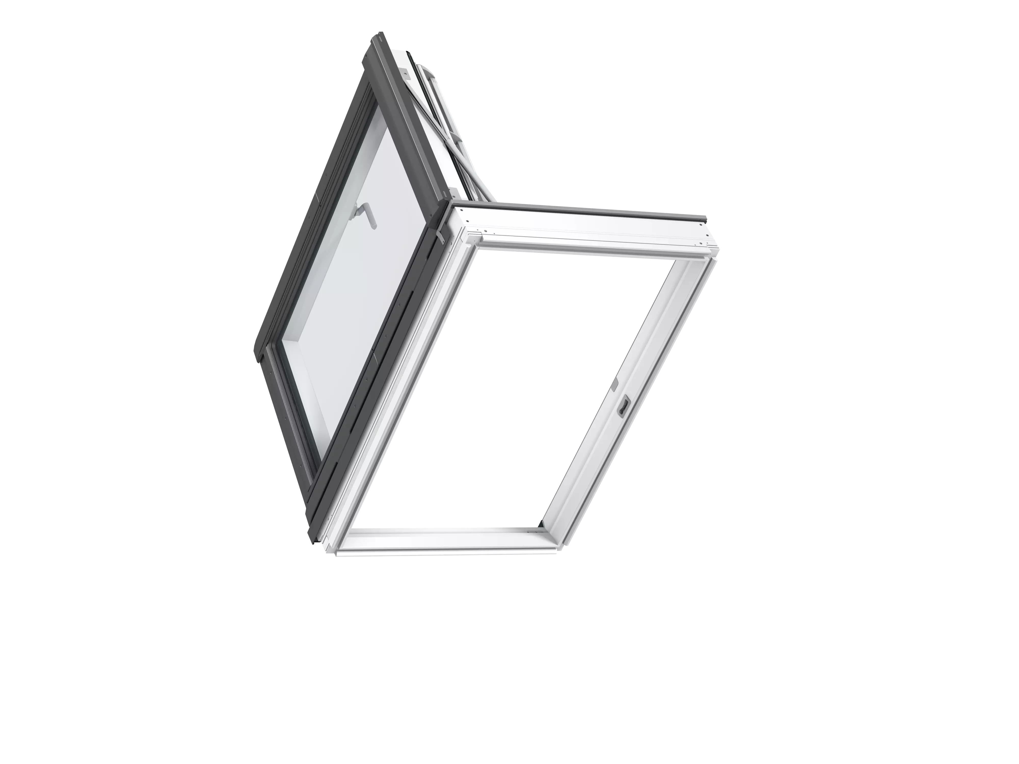 VELUX Wohn- und Austiegsfenster rechts weiss lackiert EN. PLUS Alu 66 x 118 GXLB FK06 2066 VELUX Wohn- und Austiegsfenster rechts weiss lackiert EN. PLUS Alu 66 x 118 GXLB FK06 2066