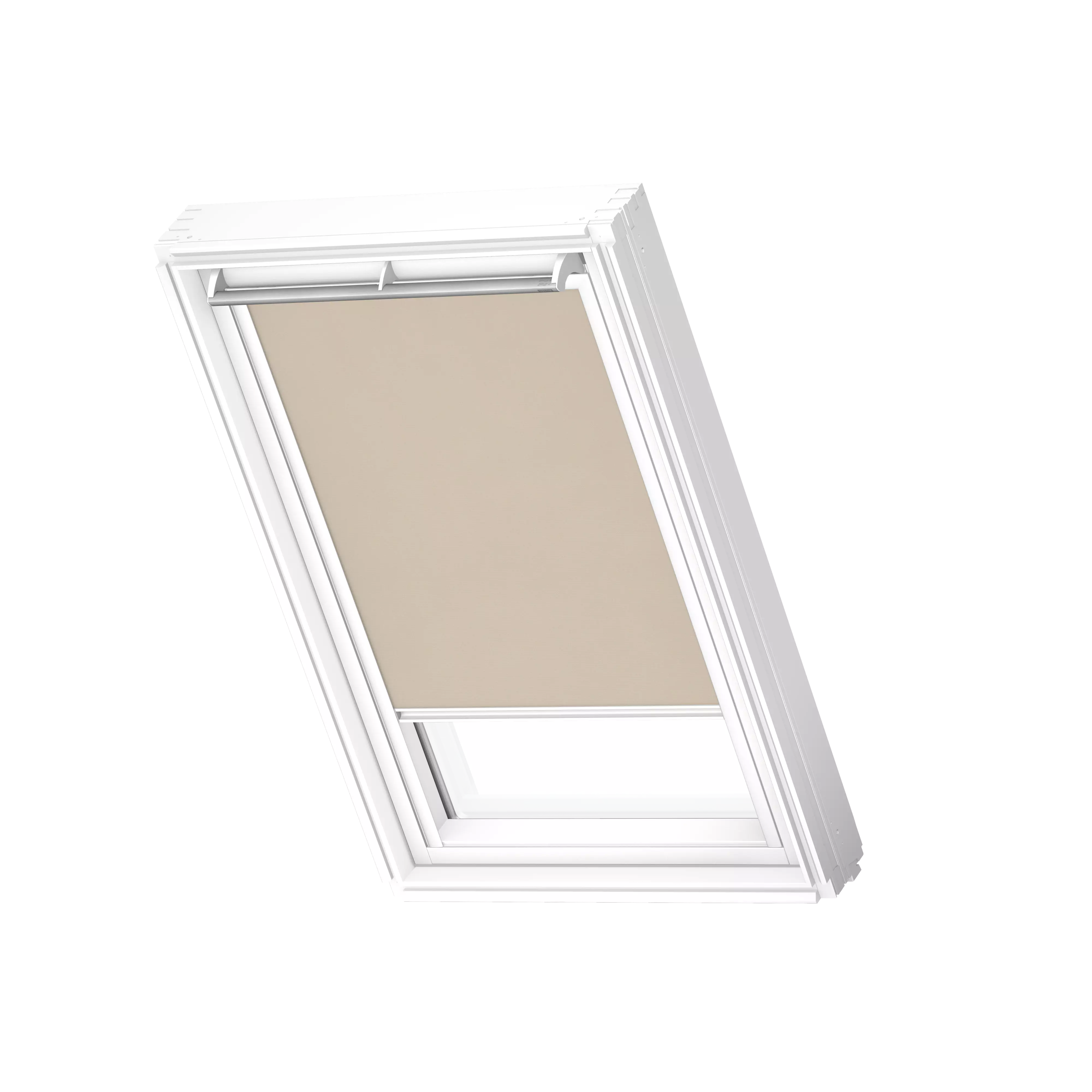 VELUX Rollo manuell Sandbeige, weisse Schiene, Premium RFL SK08 4155SWL