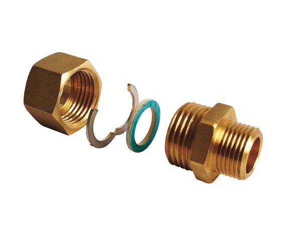 Flamco Verschraubungsset, Flamcoachdichtend fuer Wellrohr DN 40, 1 1/2" AG M46100 Flamco Verschraubungsset, Flamcoachdichtend fuer Wellrohr DN 40, 1 1/2" AG M46100