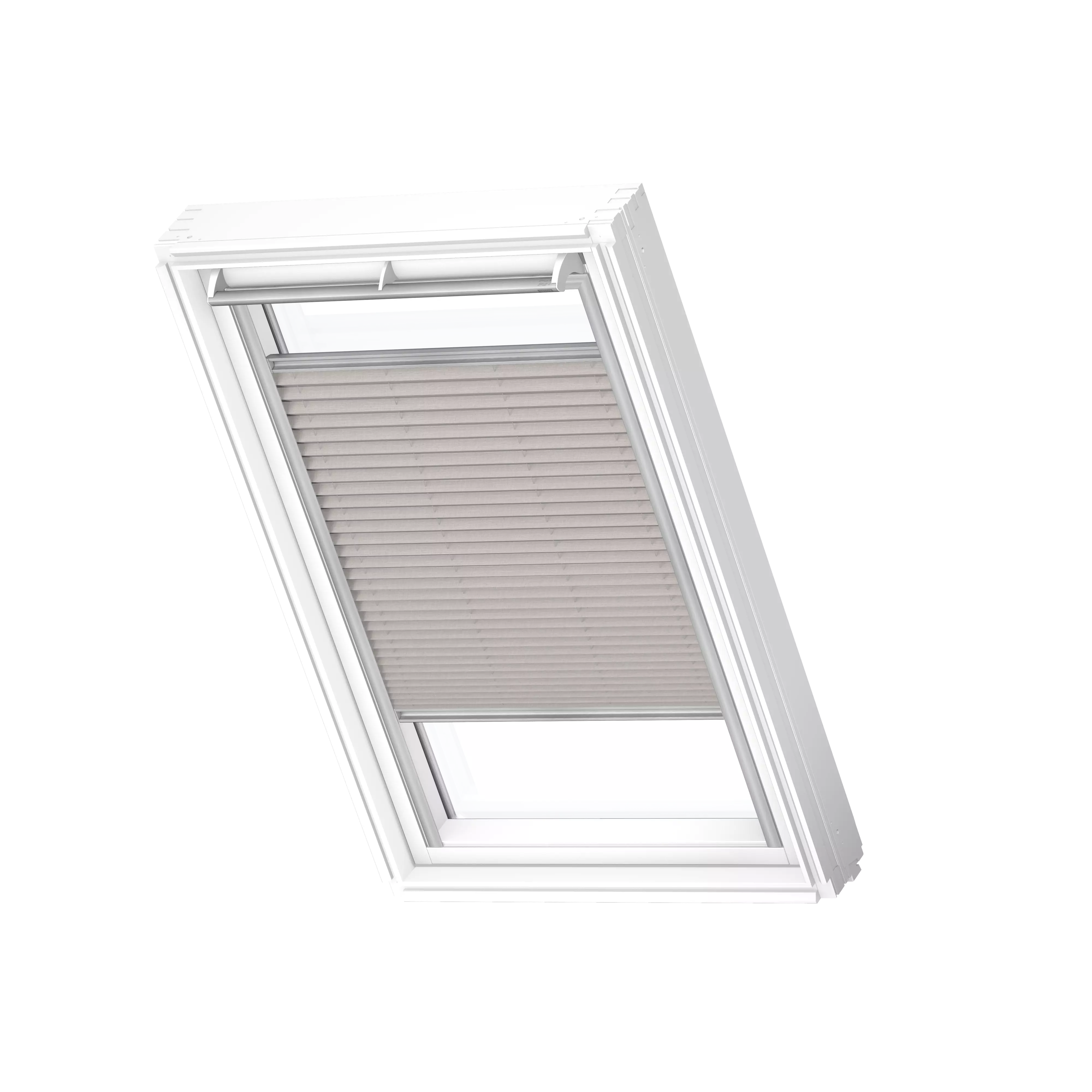 VELUX Plissee manuell Silbergrau, alu Schiene, Premium FHL MK10 1284S
