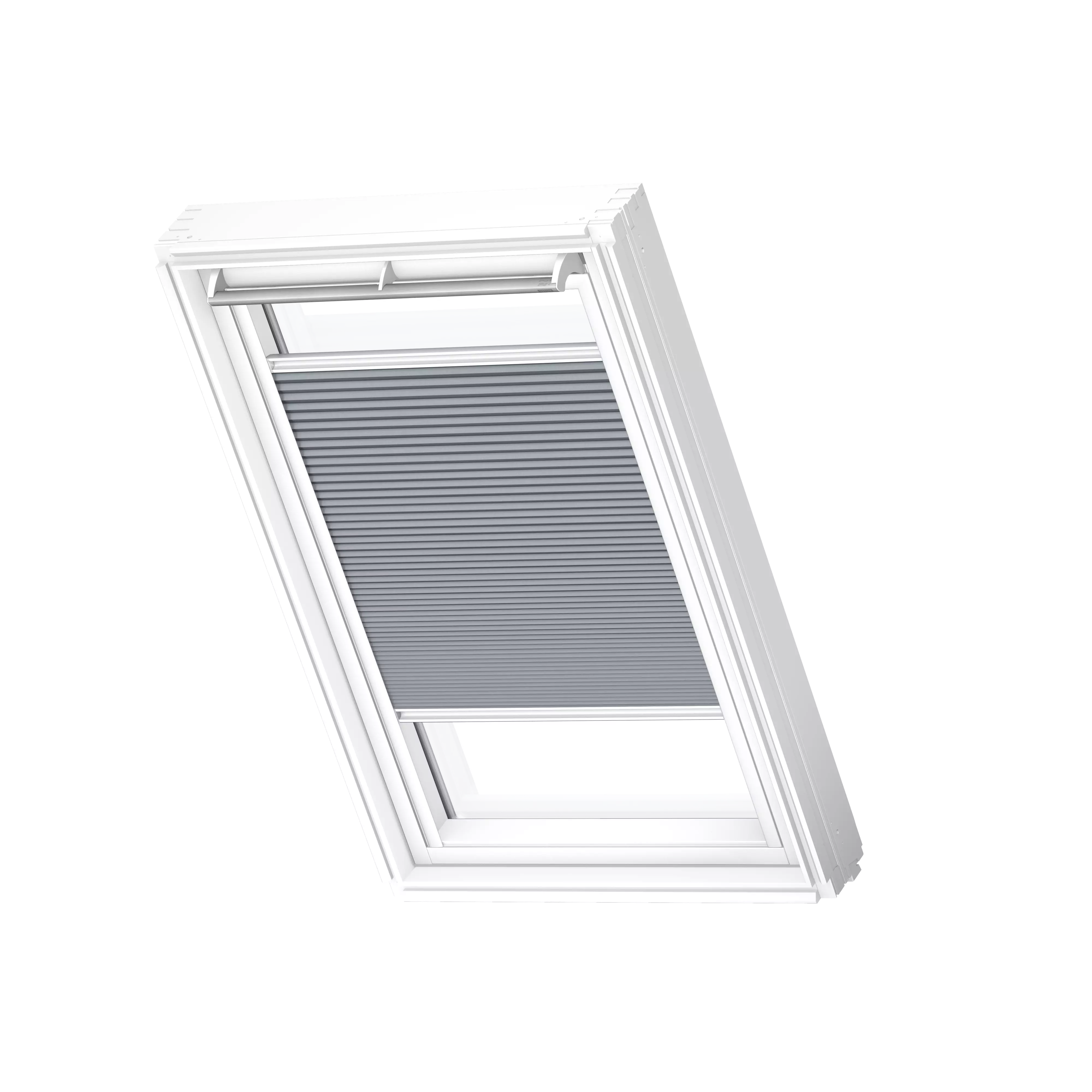 VELUX Wabenplissee Betongrau, weisse Schiene, Standard FHC C02 1163SWL