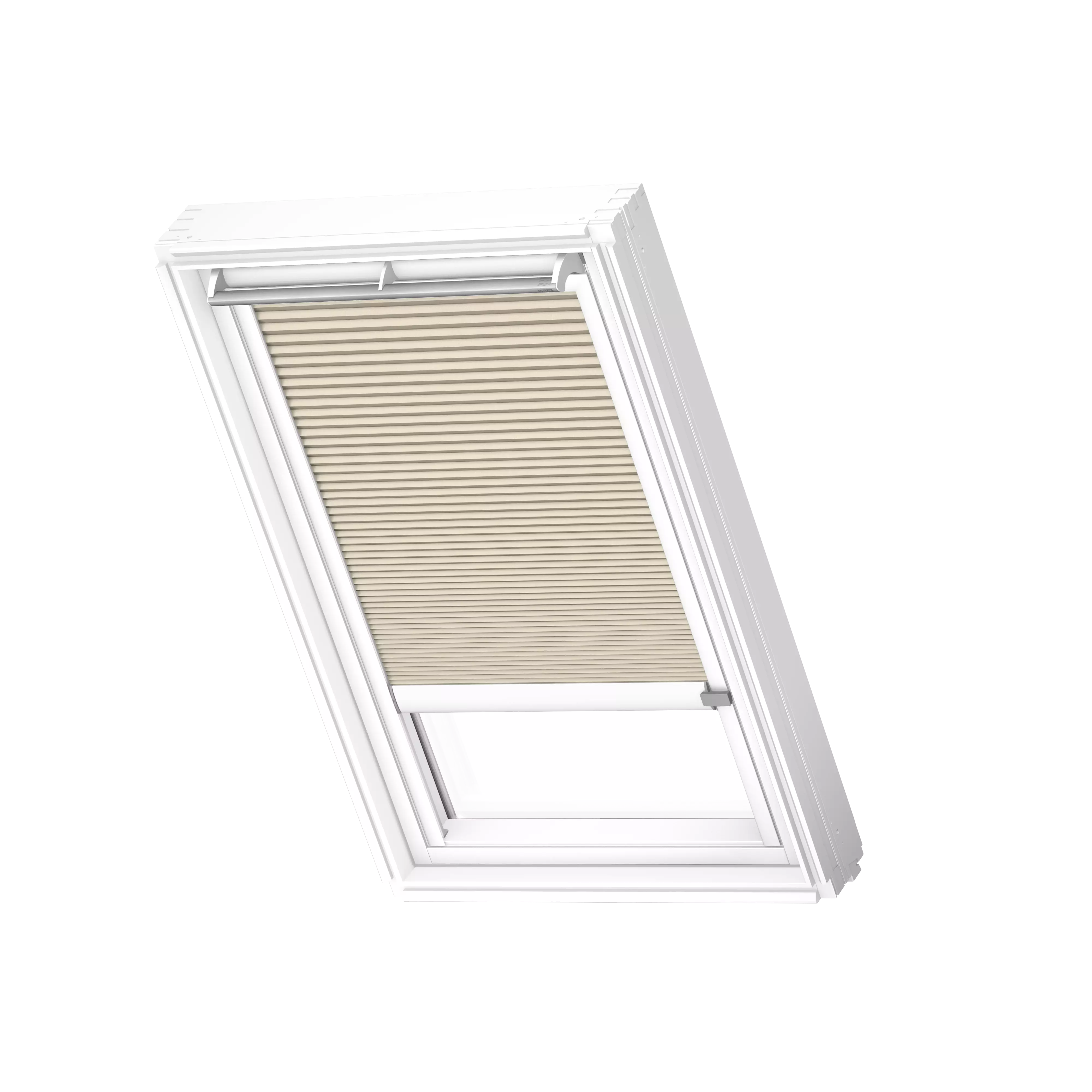 VELUX Wabenplissees elektro Beige, weisse Schiene, Premium FMC F08 1155KWL