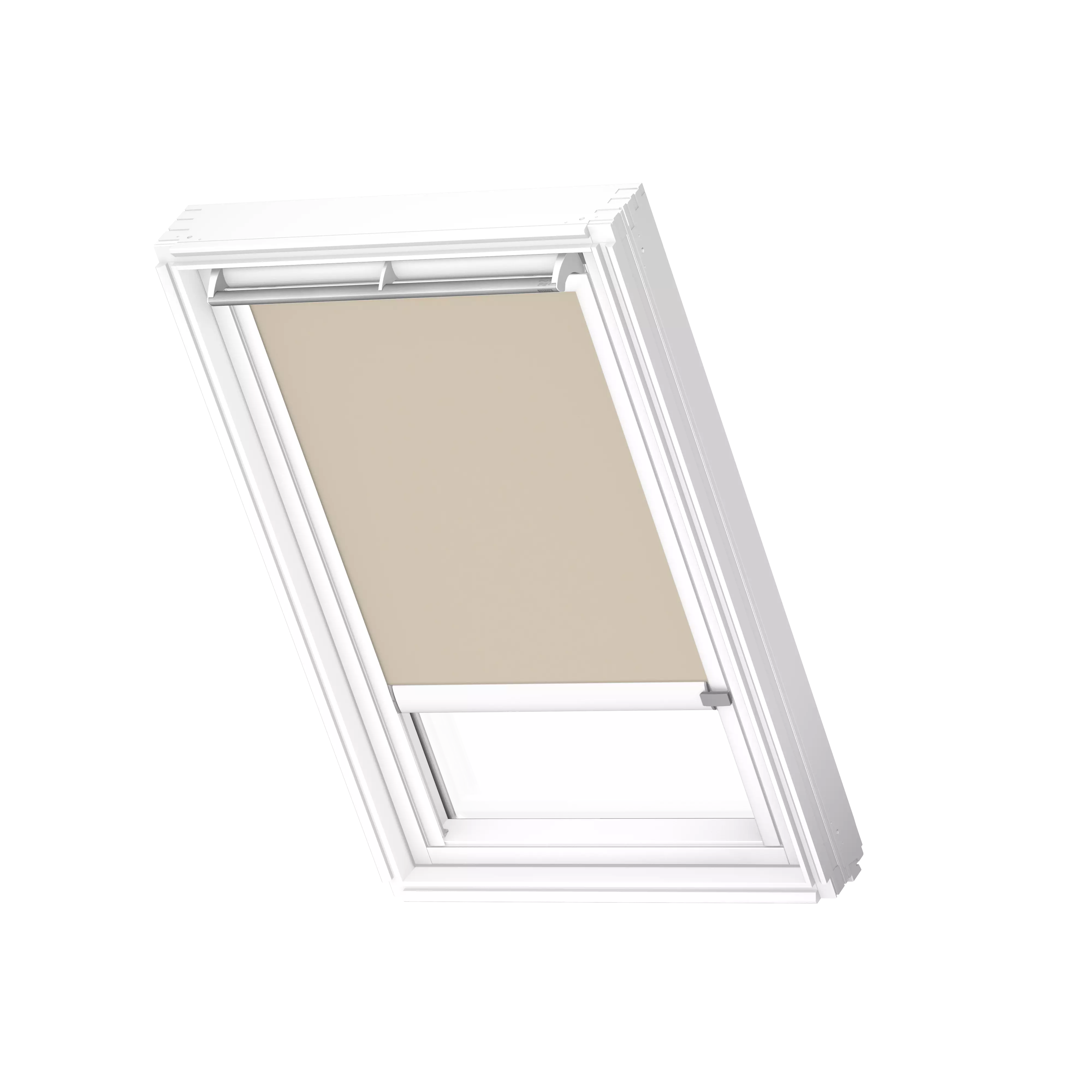 VELUX Verdunkelungs-Rollo elektro Sandbeige, weisse Schiene, Premium DML SK10 4556KWL
