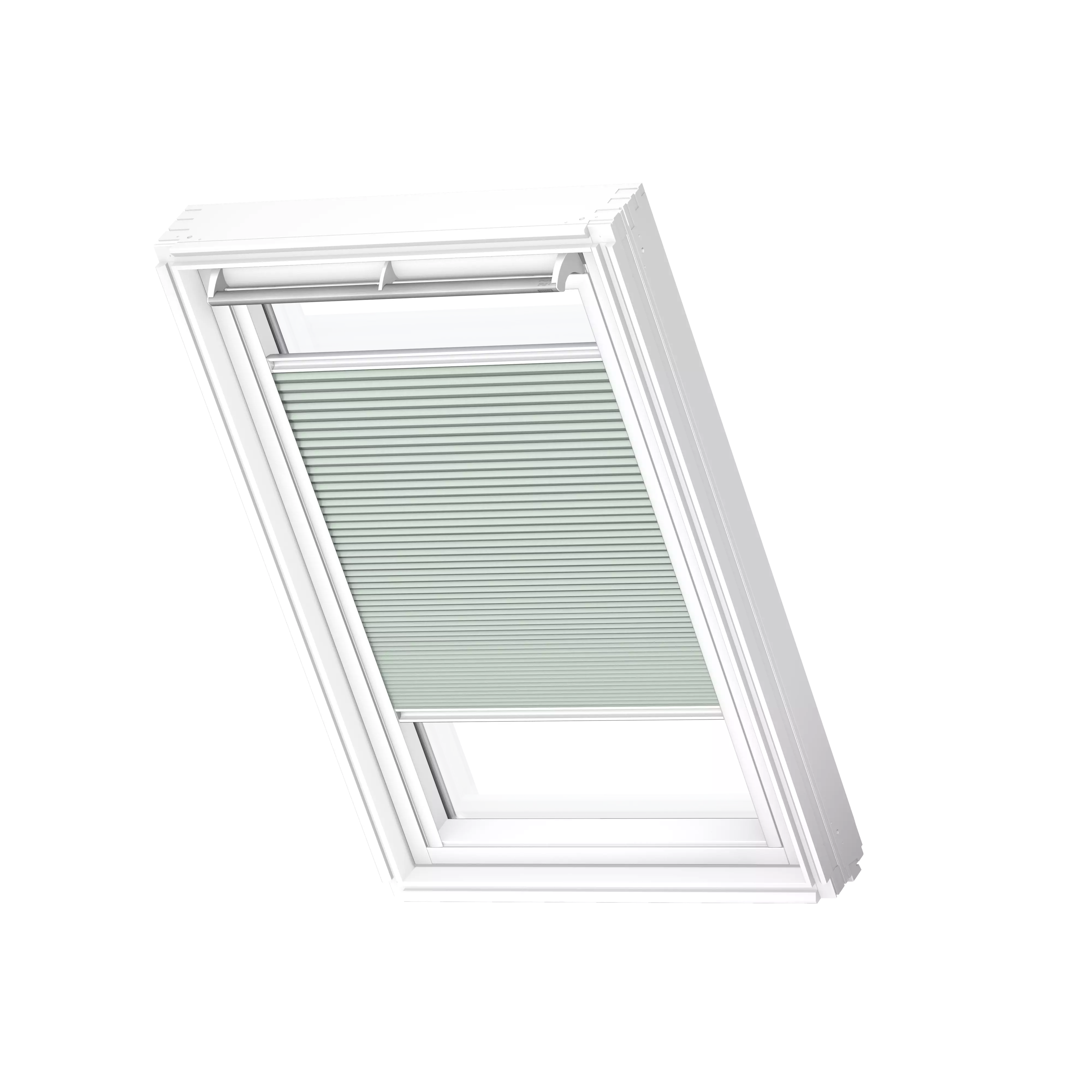 VELUX Wabenplissee Blassgruen, weisse Schiene, Premium FHC C02 1168SWL VELUX Wabenplissee Blassgruen, weisse Schiene, Premium FHC C02 1168SWL