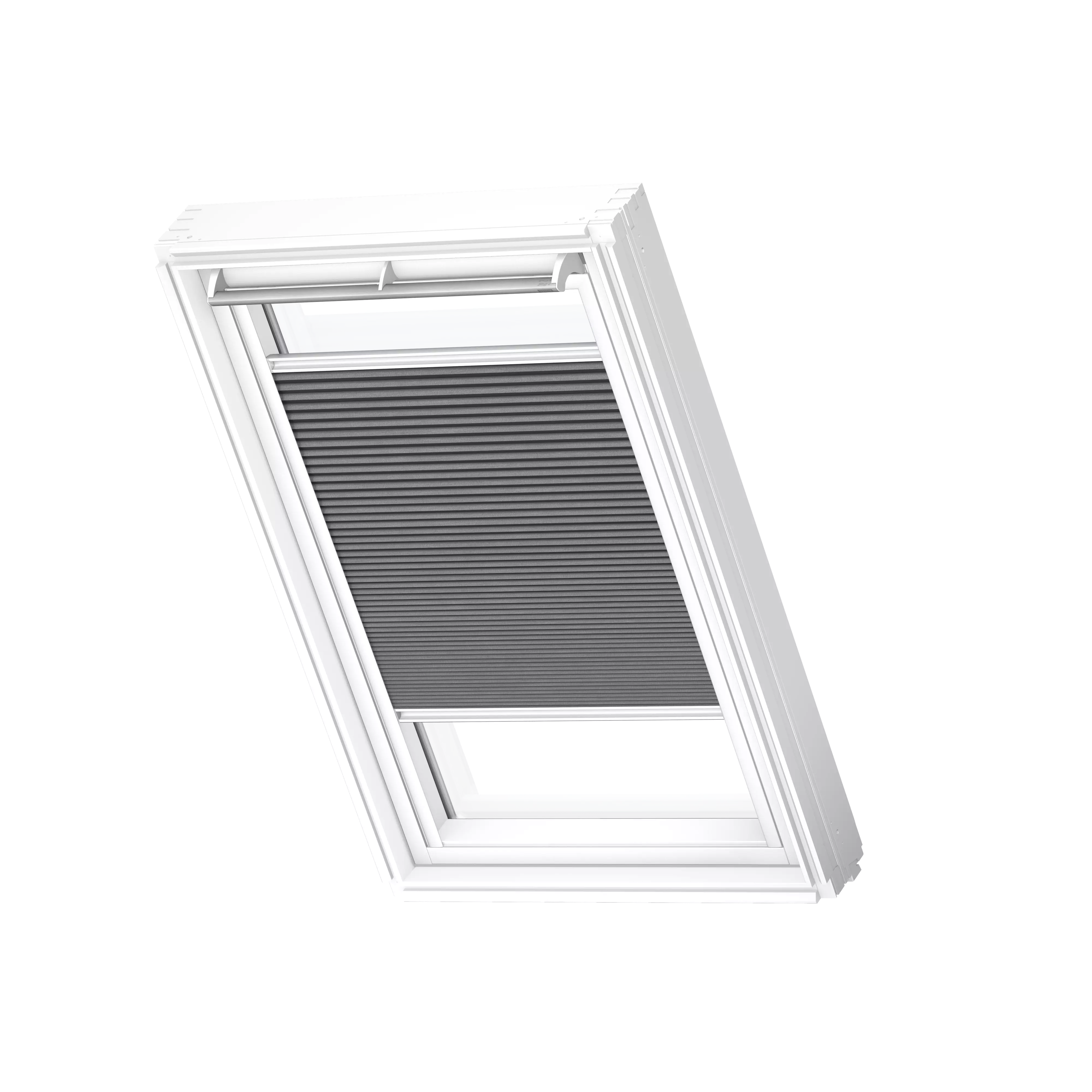 VELUX Wabenplissee Grautaupe, weisse Schiene, Premium FHC C06 1170SWL