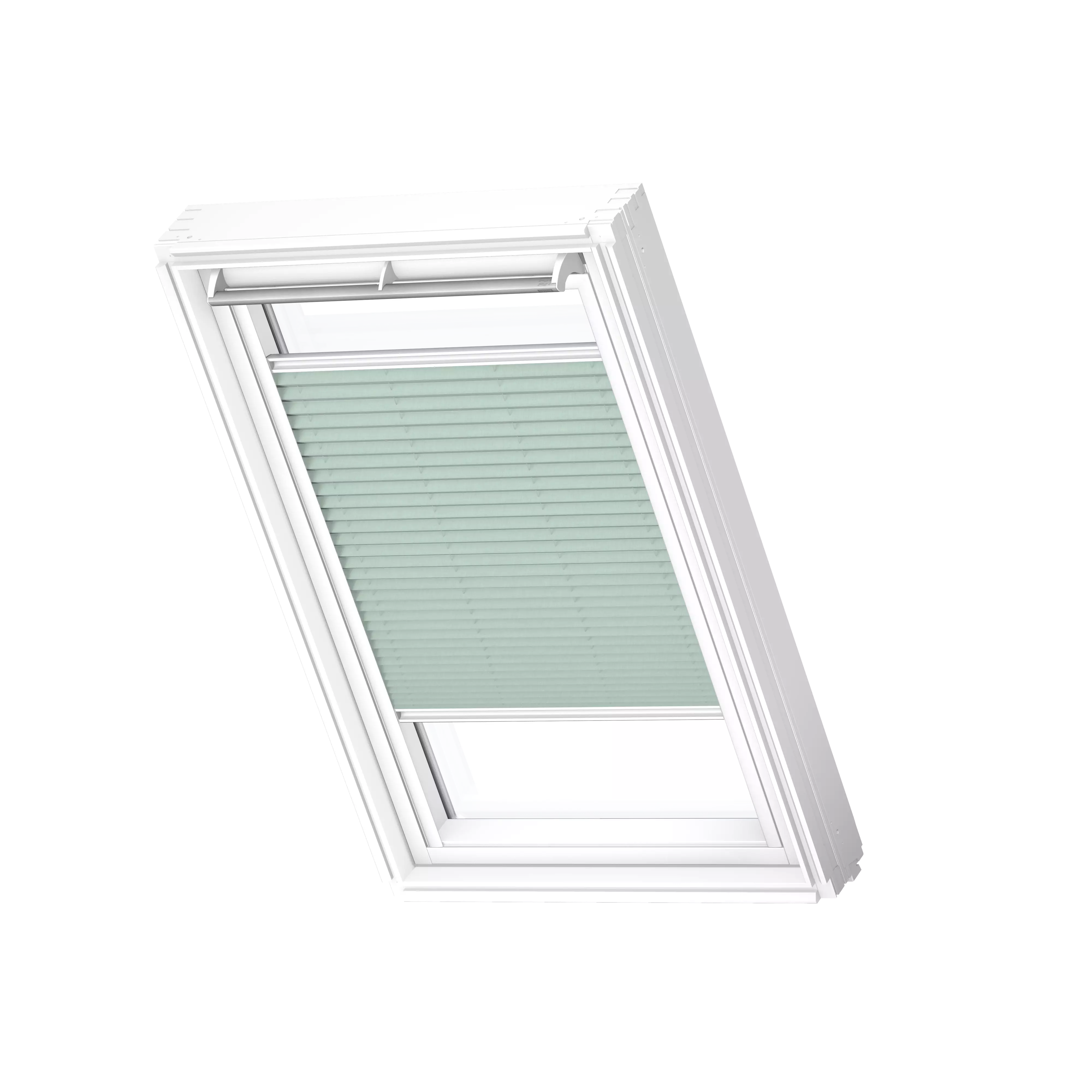 VELUX Plissee manuell Mint, weisse Schiene, Premium FHL F04 1281SWL