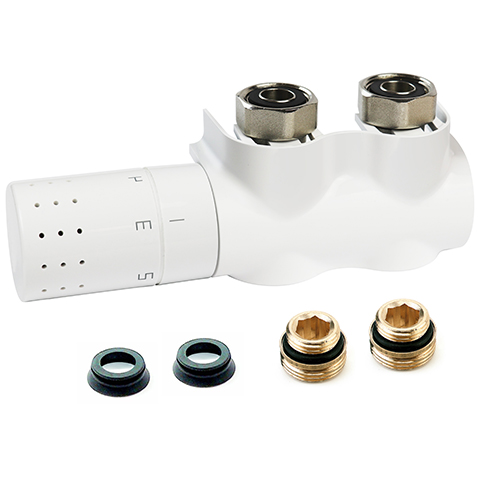 Flamco Ventilhahnblock Autosar ThermodDesign Eck links mit Th.-Kopf und Blende, weiss L234019001 Flamco Ventilhahnblock Autosar ThermodDesign Eck links mit Th.-Kopf und Blende, weiss L234019001
